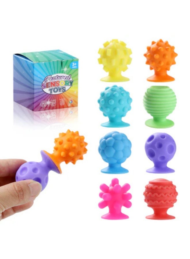 SnuzzleMart Sensory Silicone Suction Fidget Toy Set – 8 Pieces - Image 1